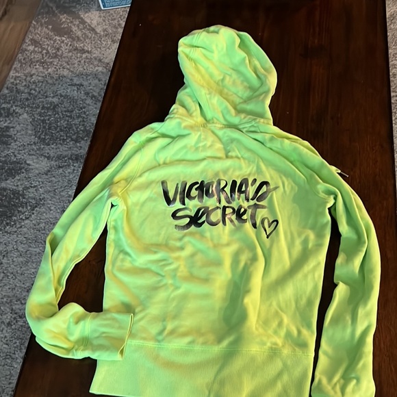 Lime green sweat jacket with zipper - Picture 2 of 2
